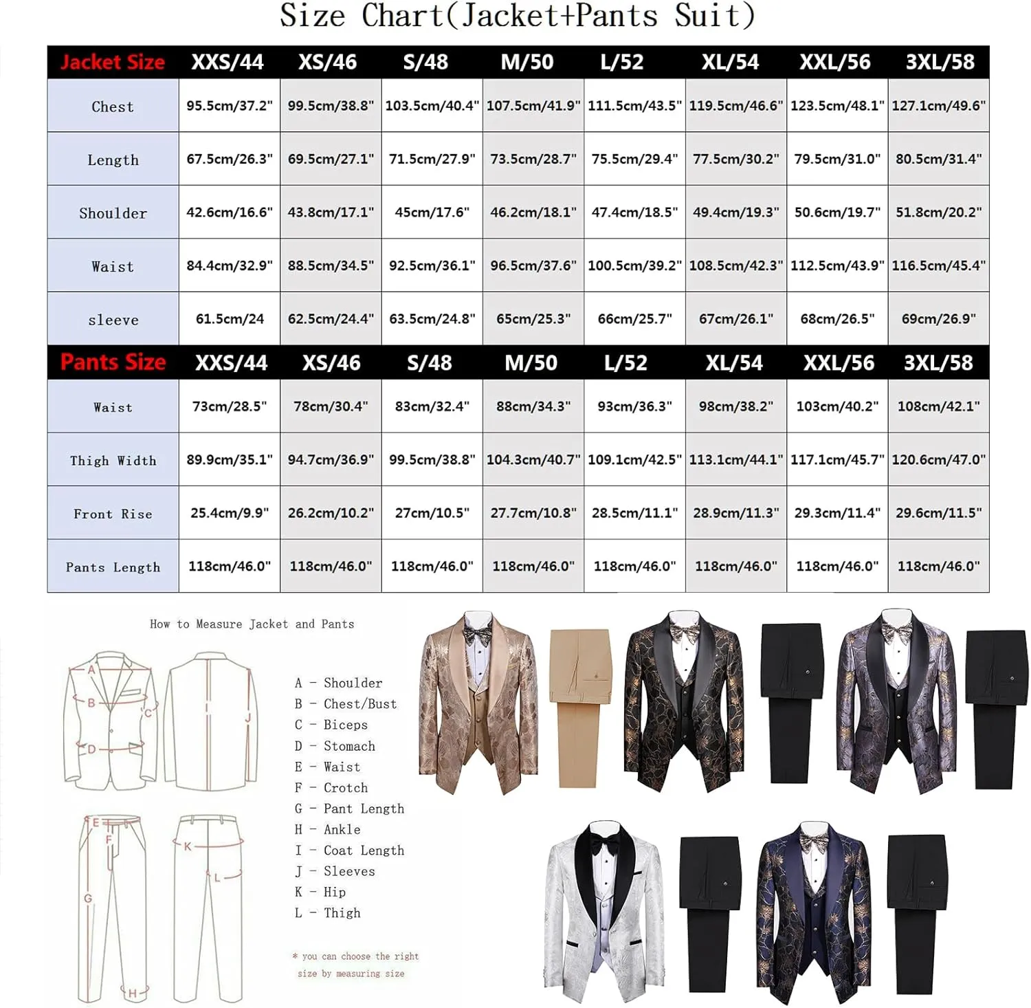 3 Pieces Men's Tuxedo Paisley Groom Wedding Blazer Jacket Vest Pants Sets Floral Formal Suits for Party,Dinner,Prom