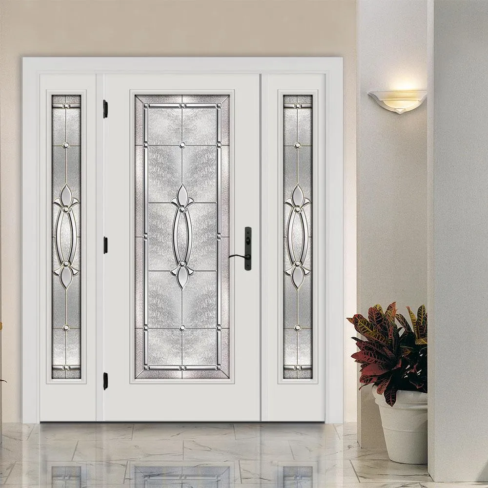 66 in. x 80 in. Full Lite Blakely Primed Steel Prehung Right-Hand Inswing Front Door with Sidelites