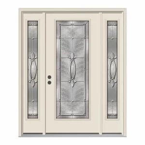 66 in. x 80 in. Full Lite Blakely Primed Steel Prehung Right-Hand Inswing Front Door with Sidelites