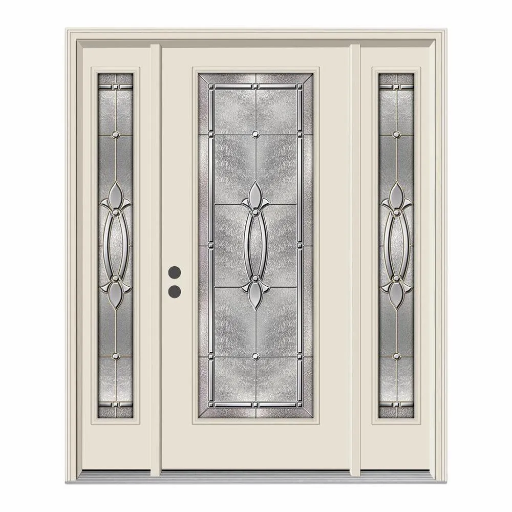66 in. x 80 in. Full Lite Blakely Primed Steel Prehung Right-Hand Inswing Front Door with Sidelites