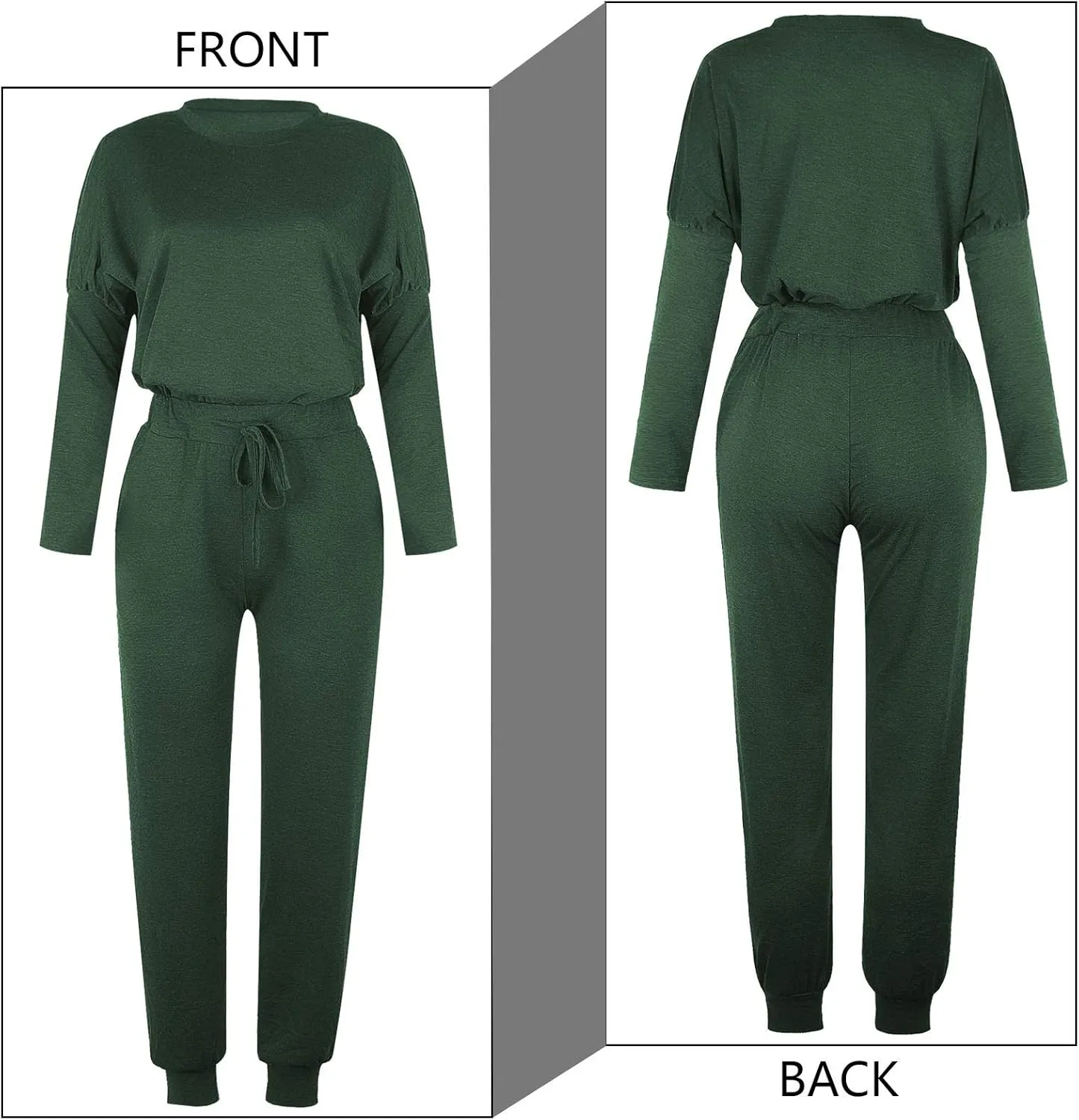 ACOSAP Women Casual Outfit Solid 2 Piece Outfit Long Sleeve Crewneck Pullover Tops and Long Pants Sweatsuits Tracksuits