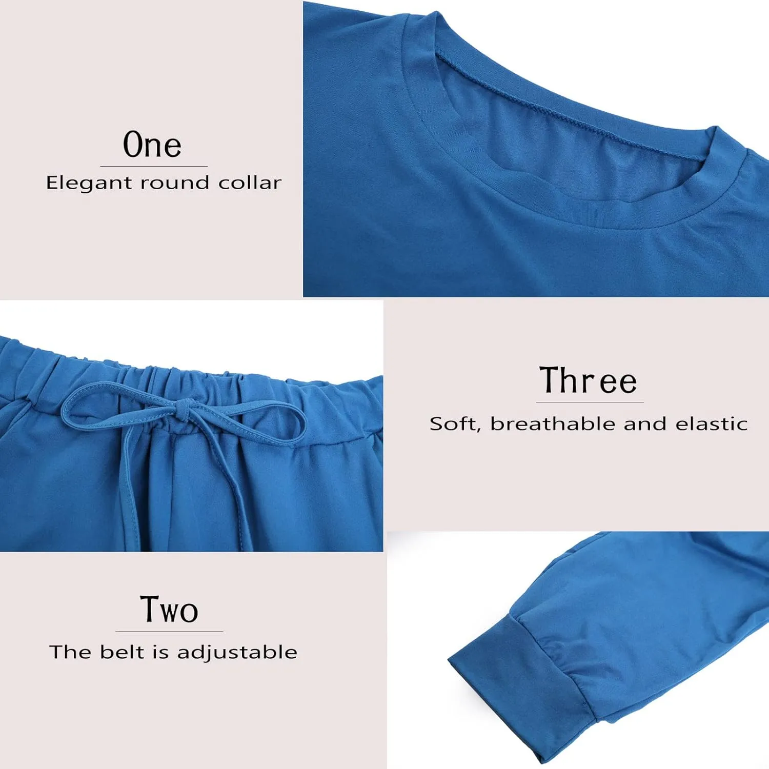 ACOSAP Women Casual Outfit Solid 2 Piece Outfit Long Sleeve Crewneck Pullover Tops and Long Pants Sweatsuits Tracksuits