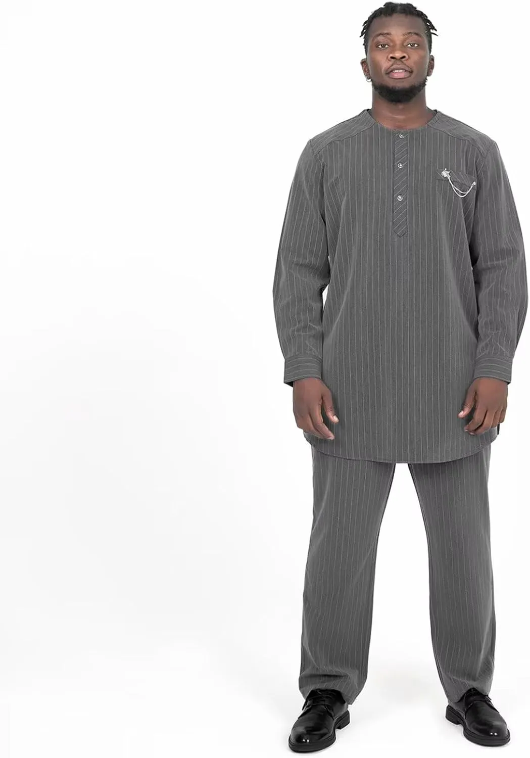 African Suit for Men Traditional Stripe Blazer and Pants 2 Piece Set Business Formal Dress Suit Party Wedding Evening