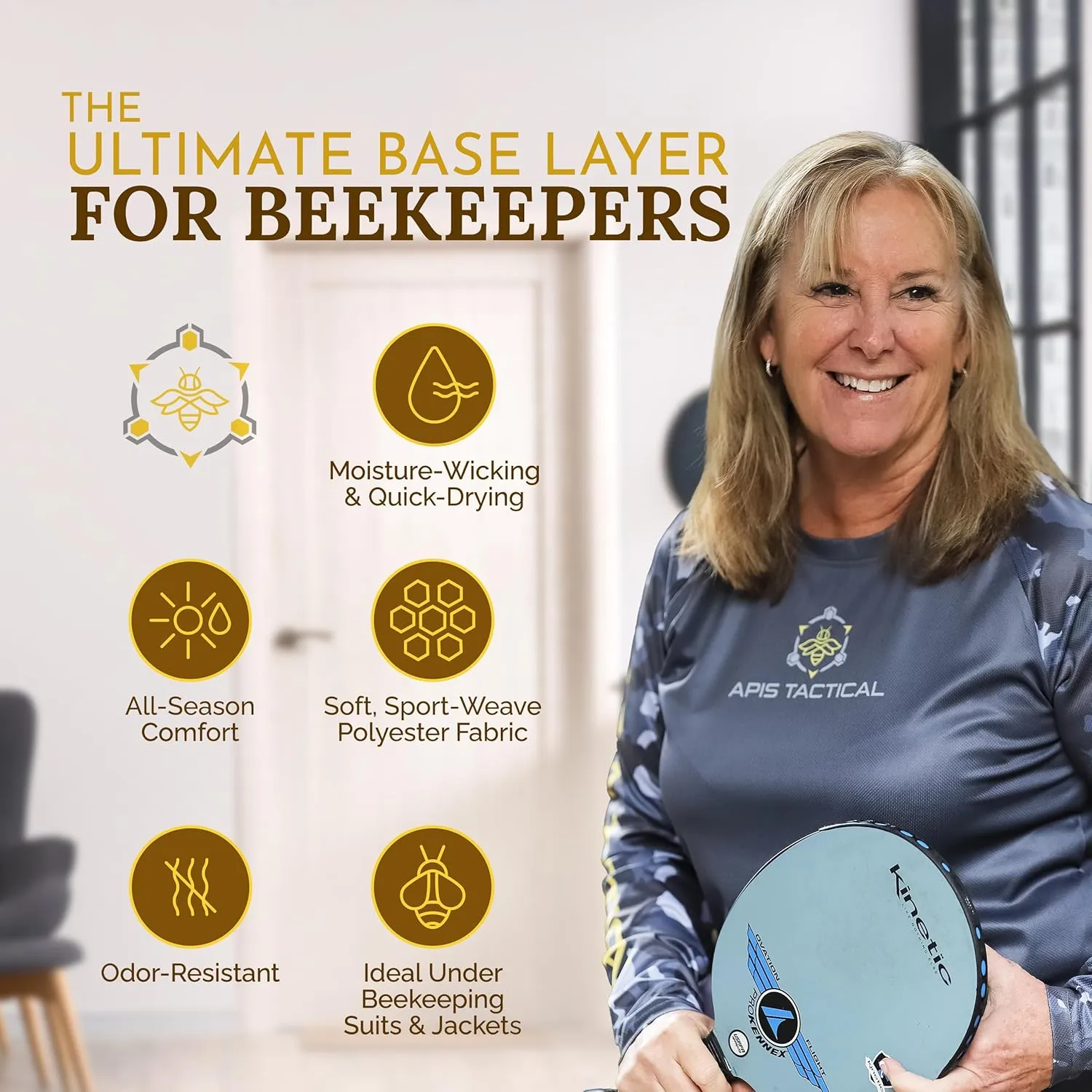 Apis Tacical - All-Season Base Layer - Mens Undershirts for Beekeeping & Outdoors - Moisture-Wicking Long Sleeve Undershirt