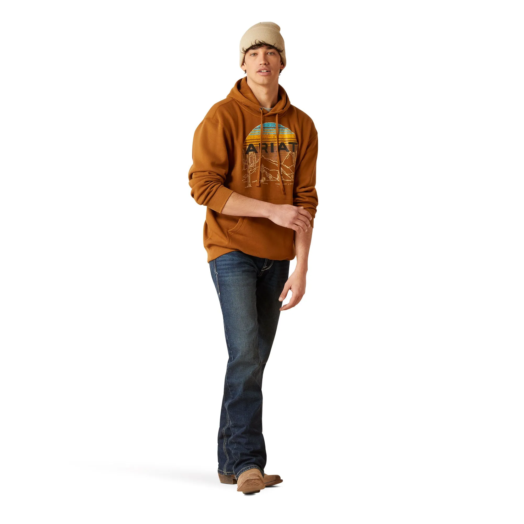Ariat Men's Desert Sunrise Chestnut Horse Graphic Hoodie 10046652