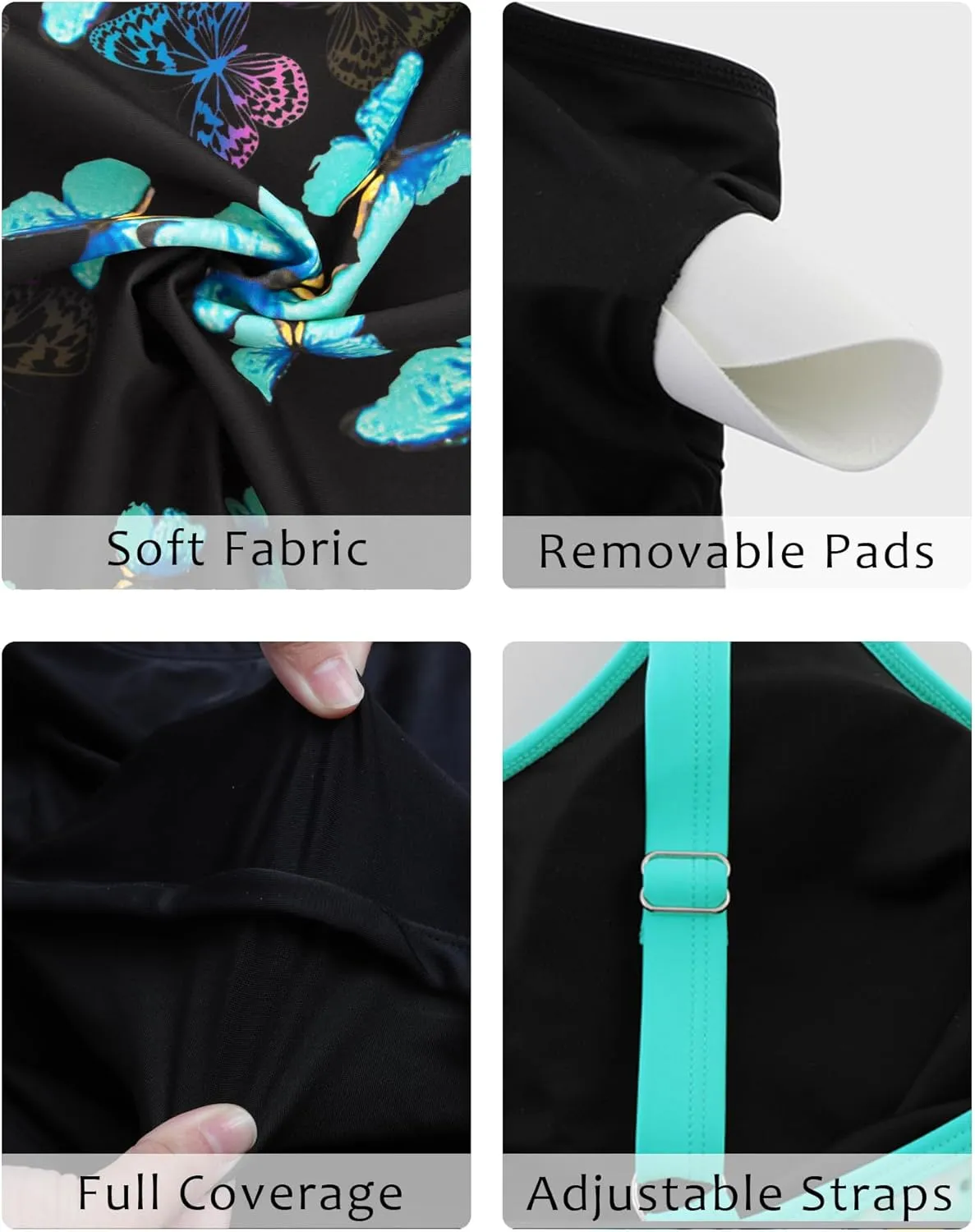 Arolina Tankini Swimsuits for Women Tummy Control Two Piece Bathing Suits Flowy Swim Tops with Boy Shorts