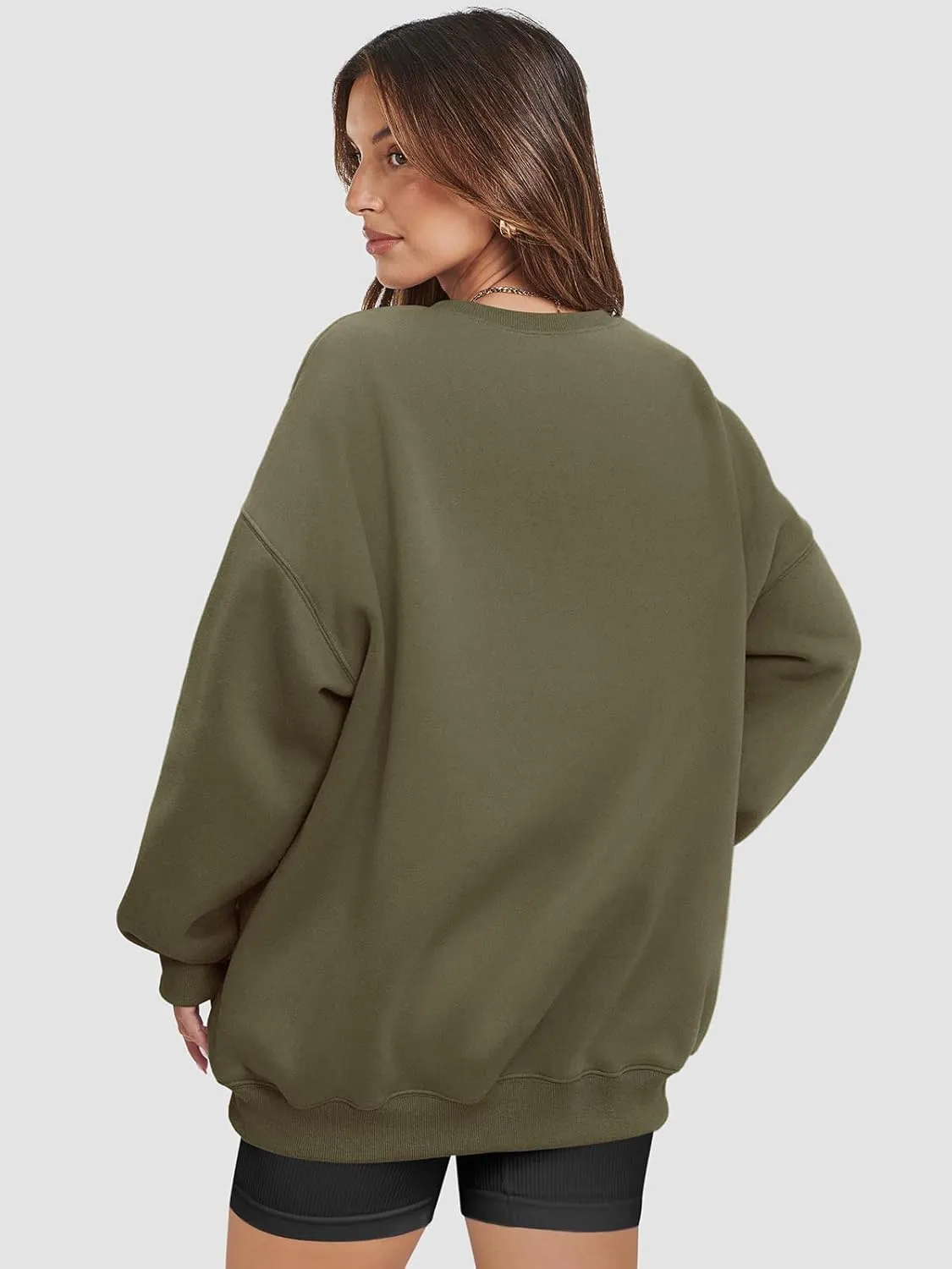 ATHMILE Oversized Sweatshirt for Women Crewneck Fleece Long Sleeve Pullover Hoodies Tops Fall Fashion Outfits Clothes 2025