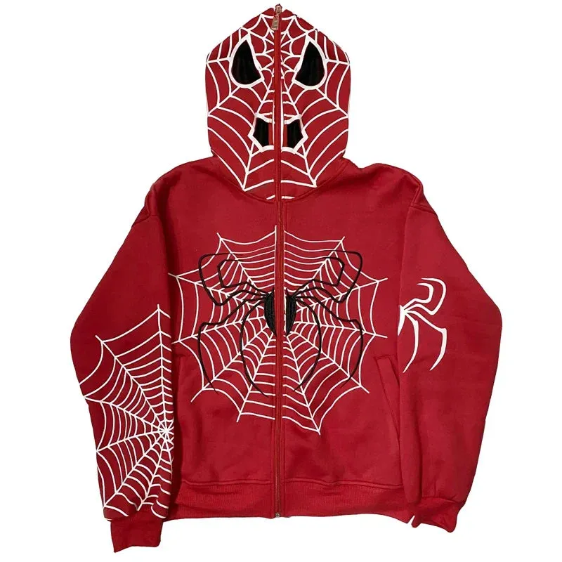 Back To School Joskaa 2000s Retro Mall Goth Aesthetics Sweatshirt Graphic Print Full Zip Hoodie Autumn Full Sleeve Loose Jackets Coats Y2K Streetwear