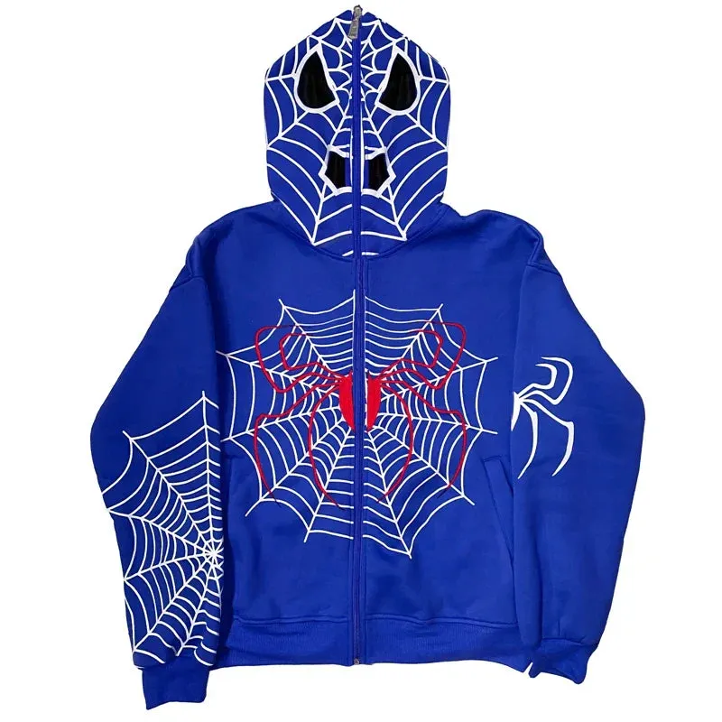 Back To School Joskaa 2000s Retro Mall Goth Aesthetics Sweatshirt Graphic Print Full Zip Hoodie Autumn Full Sleeve Loose Jackets Coats Y2K Streetwear