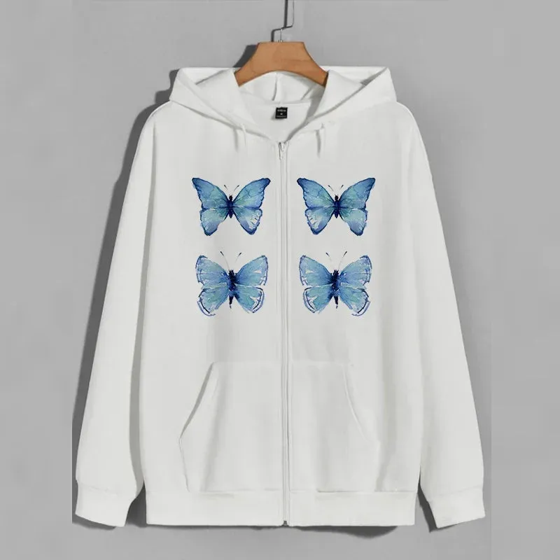 Back To School Sonicelife Y2k Oversized Retro Streetwear Sweatshirt Letter Printed Zip Up Hoodies 90s Women Autumn Winter Grunge Punk Hooded Jackets Coats