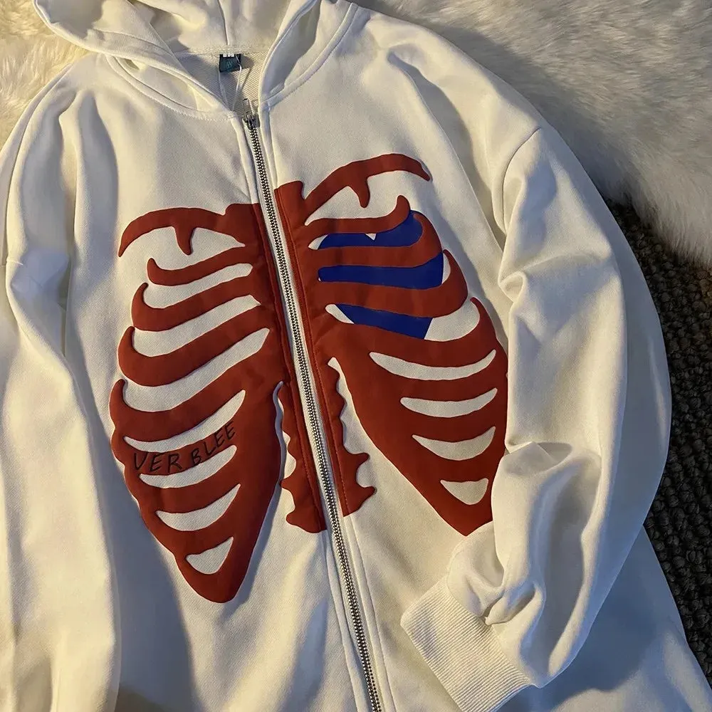 Back To School Sonicelife Y2k Oversized Retro Streetwear Sweatshirt Letter Printed Zip Up Hoodies 90s Women Autumn Winter Grunge Punk Hooded Jackets Coats