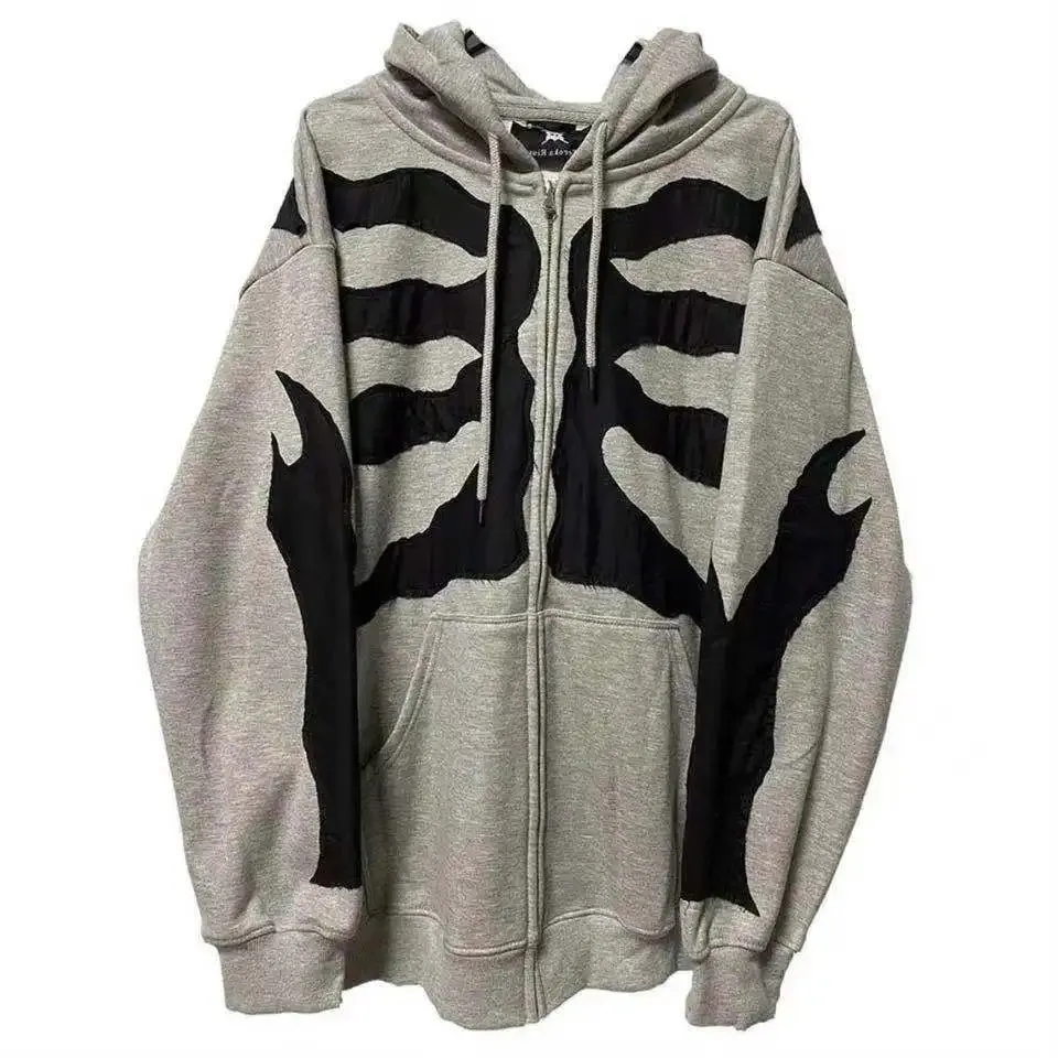 Back To School Sonicelife Y2k Oversized Retro Streetwear Sweatshirt Letter Printed Zip Up Hoodies 90s Women Autumn Winter Grunge Punk Hooded Jackets Coats