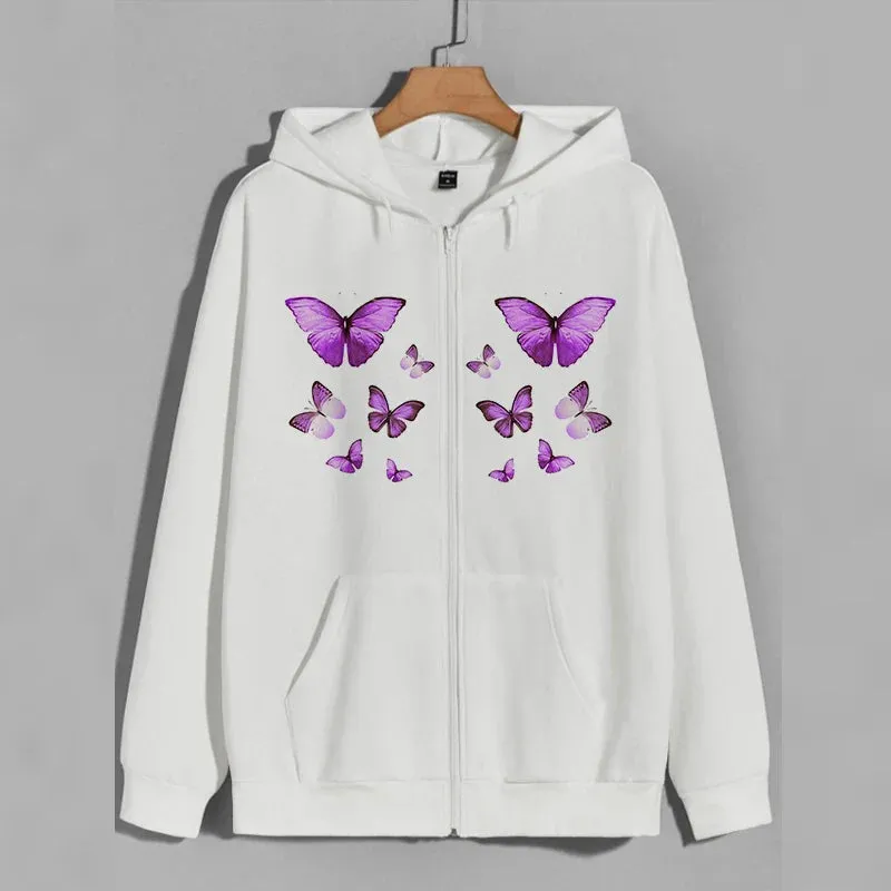 Back To School Sonicelife Y2k Oversized Retro Streetwear Sweatshirt Letter Printed Zip Up Hoodies 90s Women Autumn Winter Grunge Punk Hooded Jackets Coats