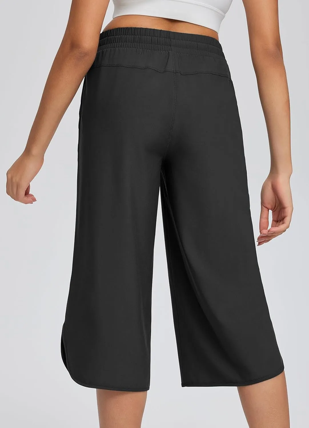 baleaf Women's Capri Pants Wide Leg Plus Size UPF50  Lightweight Quick Dry Pants Casual Loose Sweatpants Hiking Walking