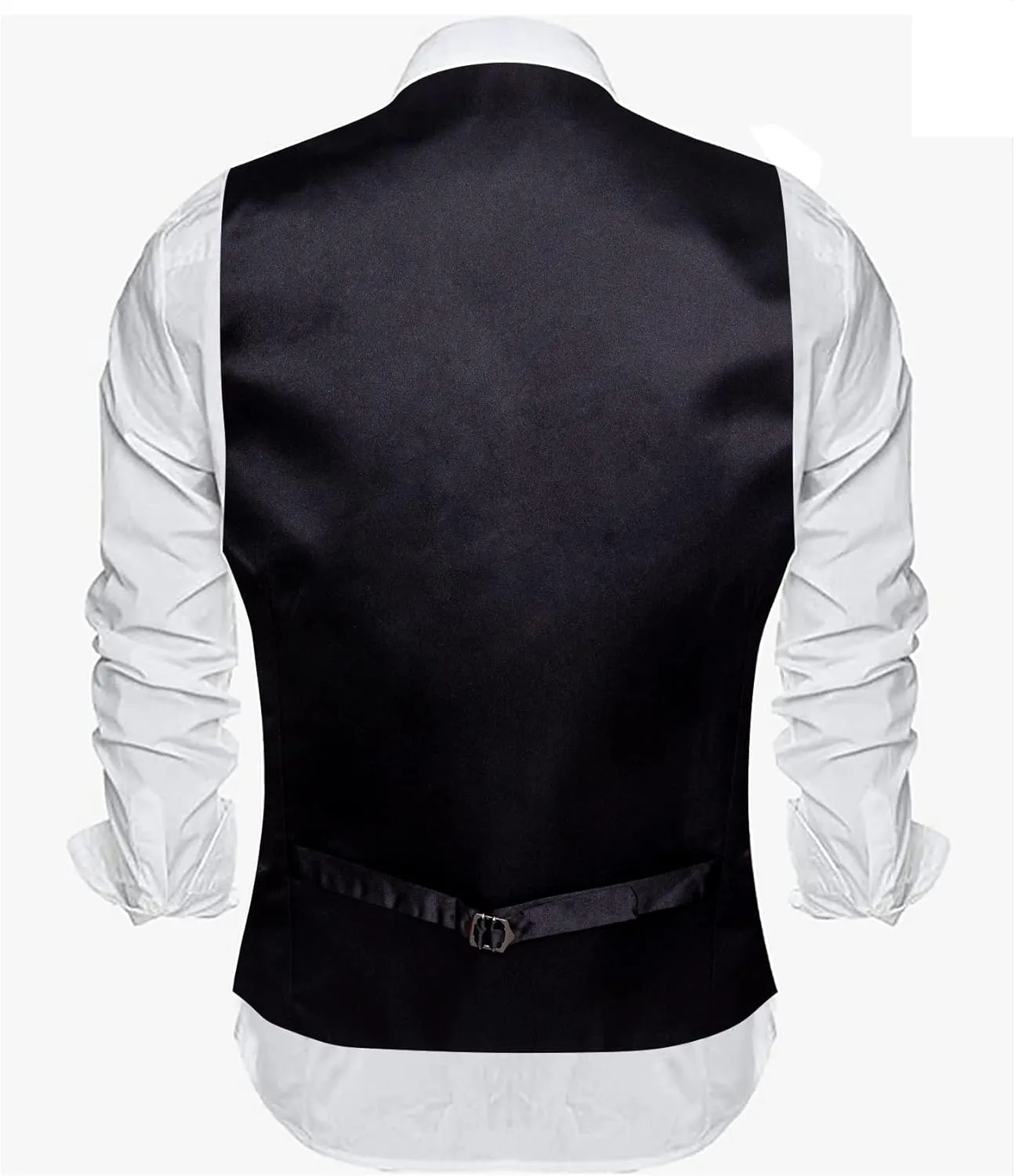 Barry.Wang Mens Formal Suit Vest Slim Fit V-neck 2 Pockets Wedding Party Dress Waistcoat