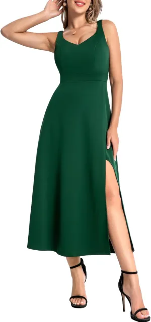 Bbonlinedress Maxi Cocktail Long Prom Slit Wedding Guest Dress for Women Evening Party Split Bridesmaid Dresses