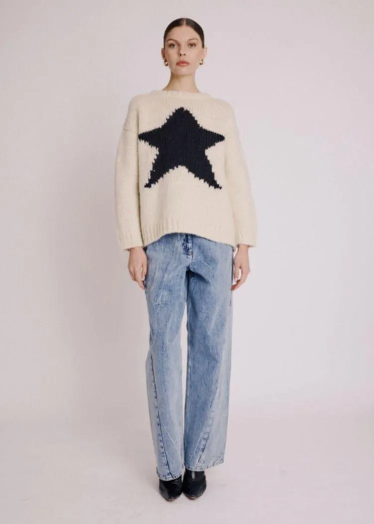 Berenice Ambre Round Neck Star Sweater