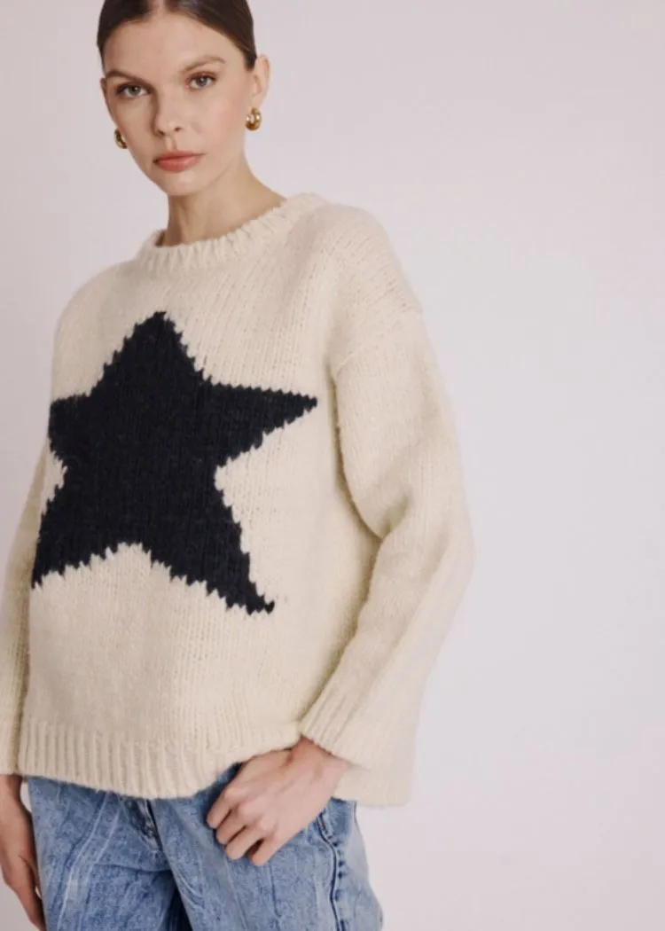 Berenice Ambre Round Neck Star Sweater