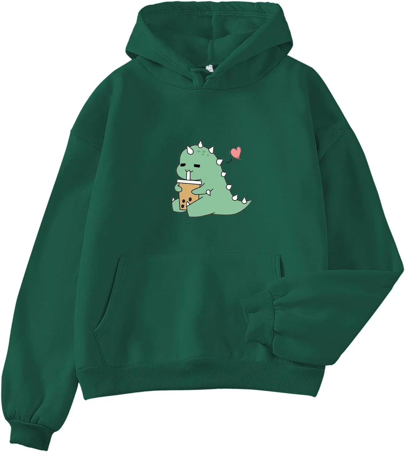 Bobeutou Cute Dinosaur Hoodie for Women Hooded Sweatshirt Long Sleeve Hoodies for Teen Girls Aesthetic Tops with Pocket