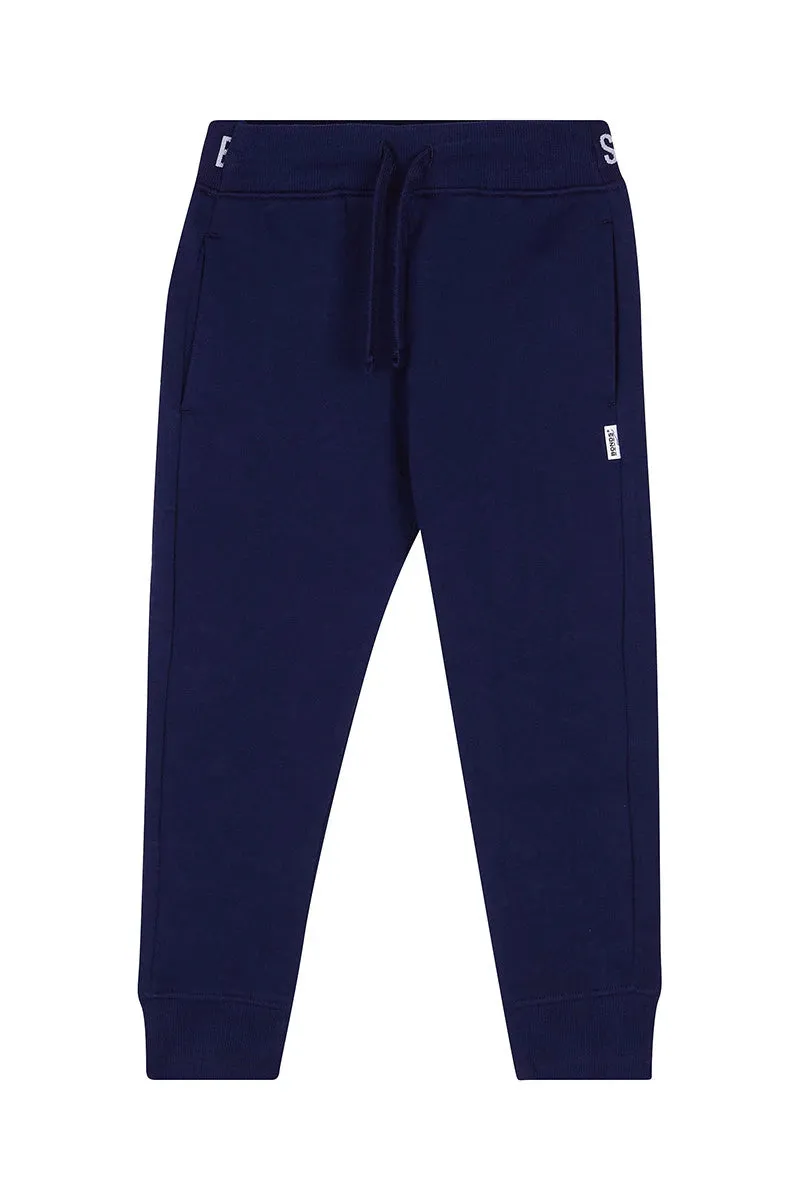 Bonds Logo Fleece Trackie - Black Sea Navy