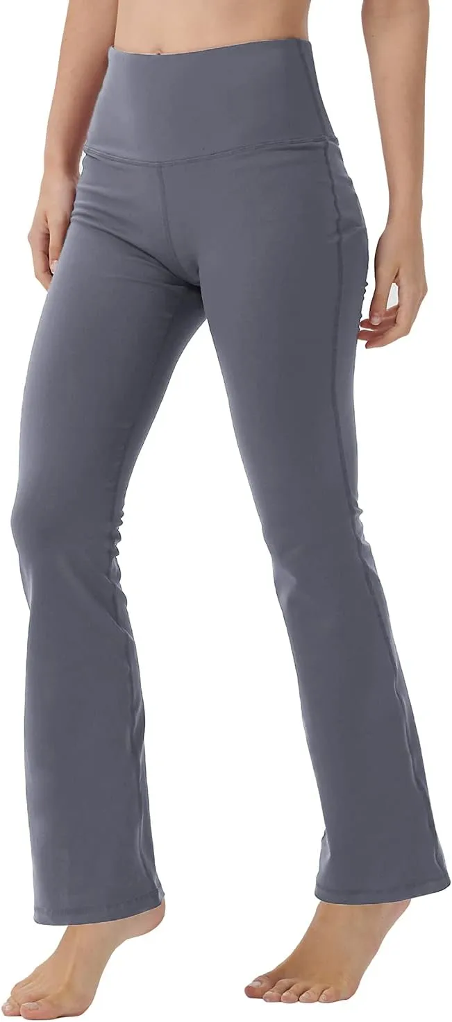 Bootcut Yoga Pants for Women with Hidden Pockets High Waist Workout Pants Tummy Control Dress Bootleg Work Pants