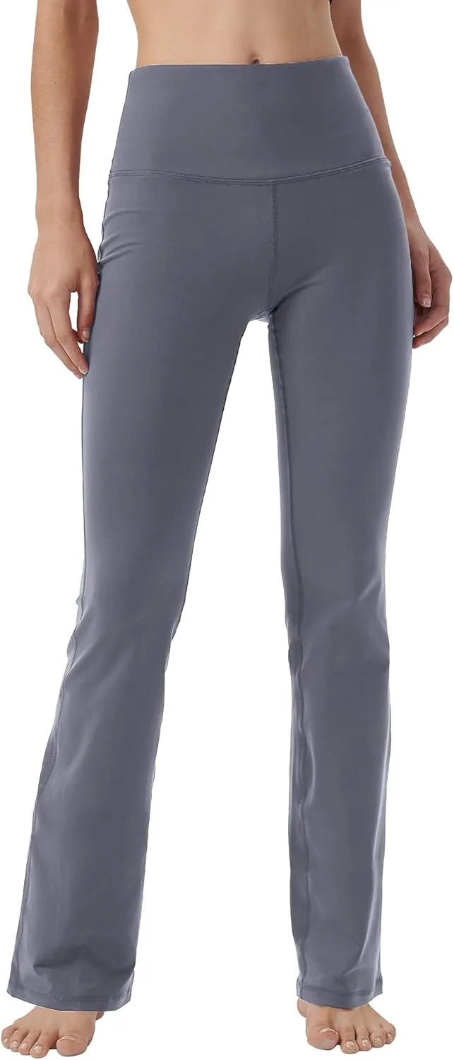 Bootcut Yoga Pants for Women with Hidden Pockets High Waist Workout Pants Tummy Control Dress Bootleg Work Pants
