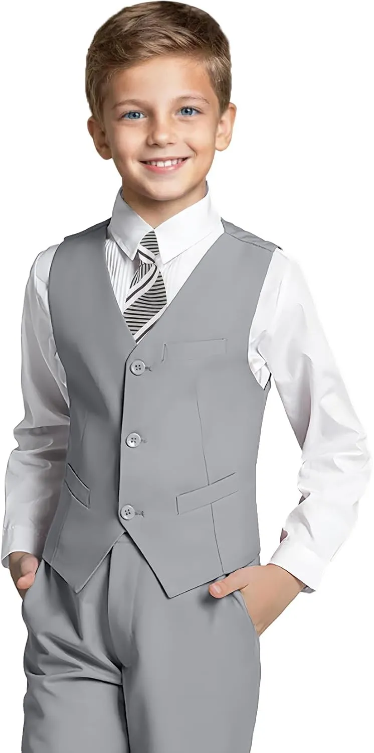 Boys' Formal Suit Set Slim Fit Kids Formal Suits Toddler Tuxedo Wedding Prom Classic Outfit for Teen