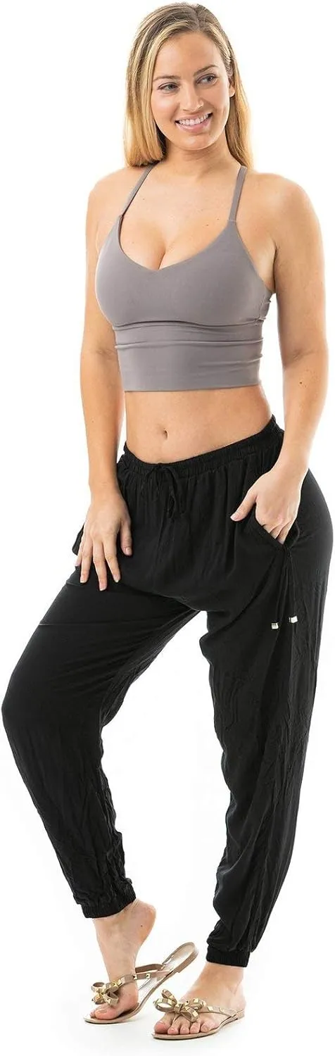 Buddha Pants Miami Jogger Harem Pants  Unisex Cotton Joggers with Pockets  Tapered, Casual for Yoga, Gym & Lounge Wear