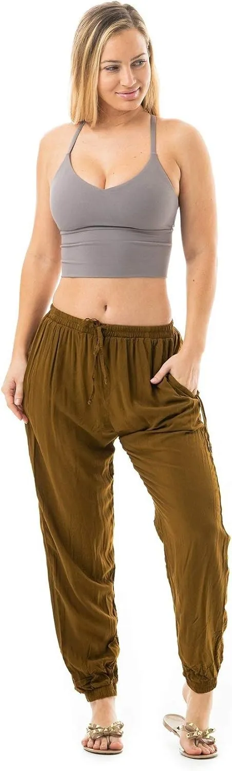Buddha Pants Miami Jogger Harem Pants  Unisex Cotton Joggers with Pockets  Tapered, Casual for Yoga, Gym & Lounge Wear