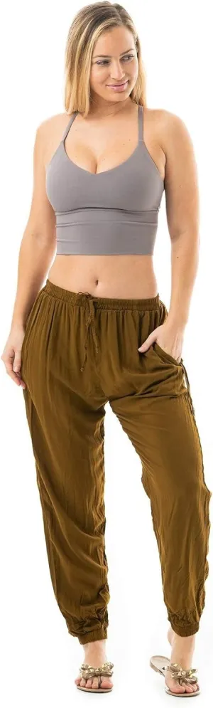 Buddha Pants Miami Jogger Harem Pants  Unisex Cotton Joggers with Pockets  Tapered, Casual for Yoga, Gym & Lounge Wear
