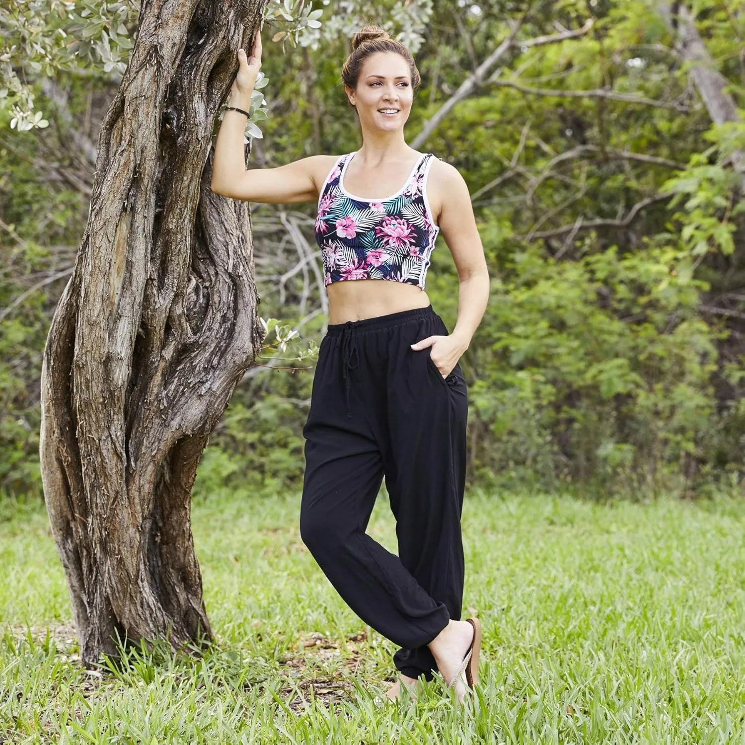 Buddha Pants Miami Jogger Harem Pants  Unisex Cotton Joggers with Pockets  Tapered, Casual for Yoga, Gym & Lounge Wear