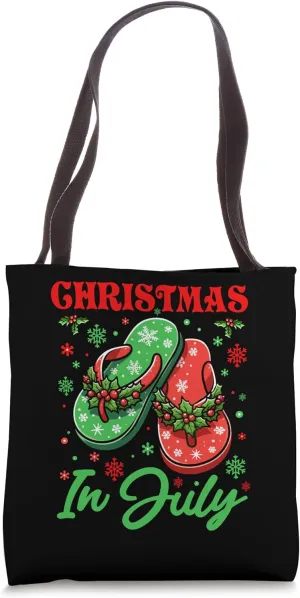 Christmas In July Colorful Flip Flops Floral Costume Summer Tote Bag