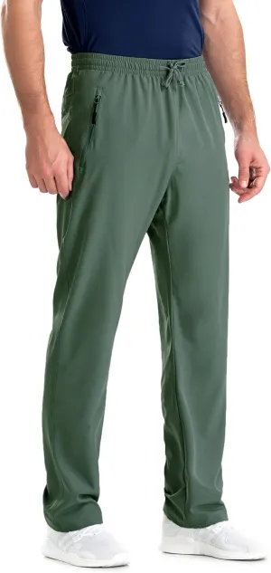 clothin Mens Workout Athletic Pants Elastic-Waist Drawstring Pants for Sport Exercise Travel,Quick-Dry,Stretchy