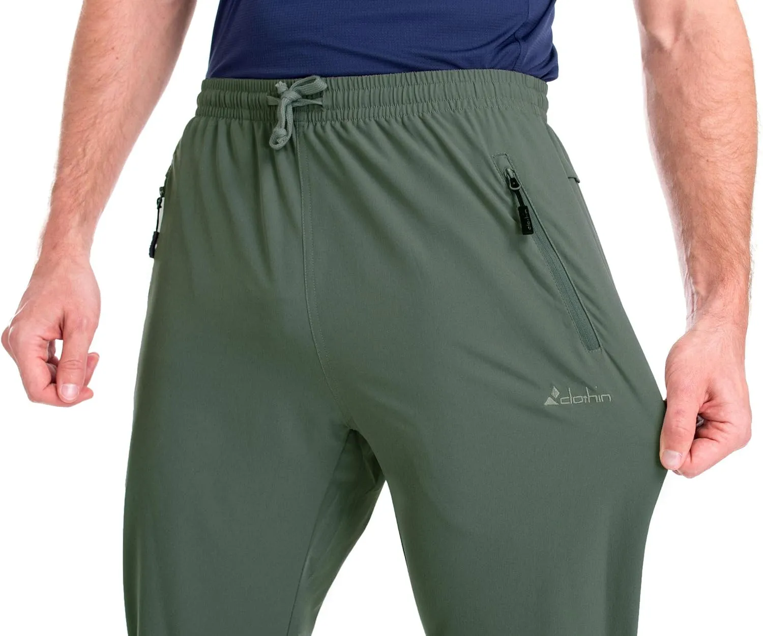 clothin Mens Workout Athletic Pants Elastic-Waist Drawstring Pants for Sport Exercise Travel,Quick-Dry,Stretchy
