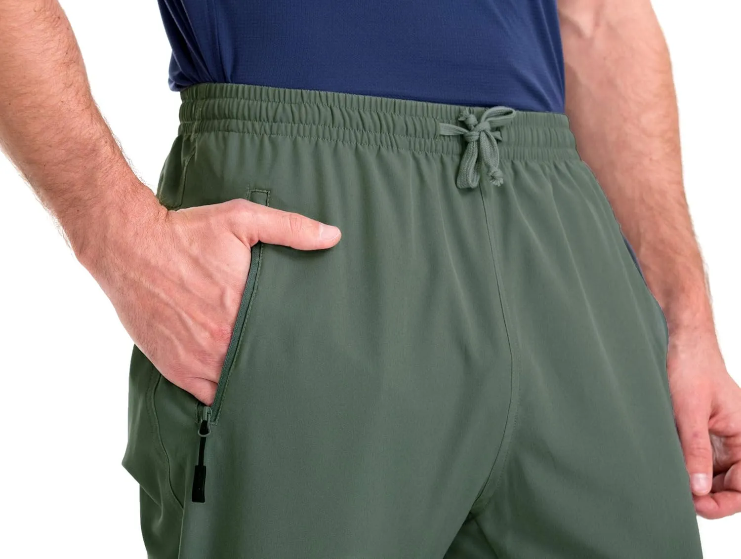 clothin Mens Workout Athletic Pants Elastic-Waist Drawstring Pants for Sport Exercise Travel,Quick-Dry,Stretchy