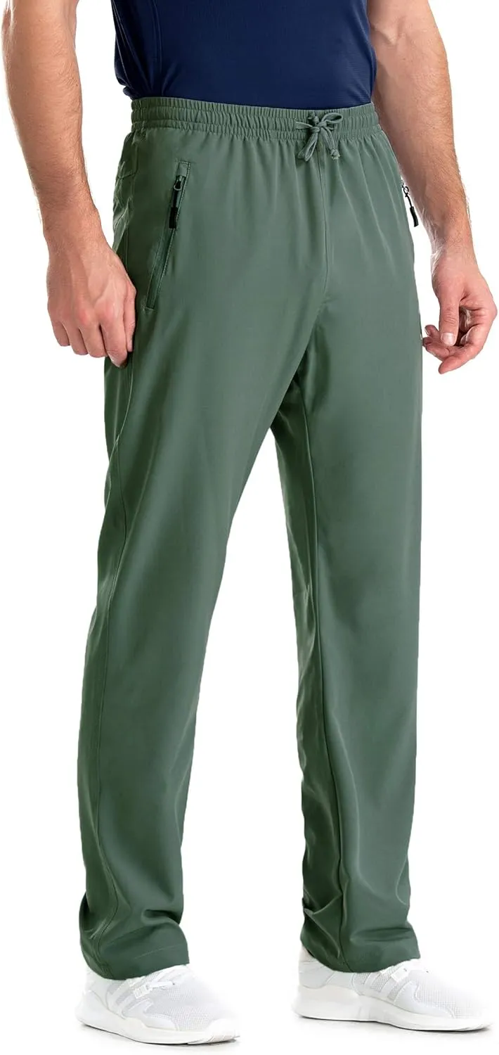 clothin Mens Workout Athletic Pants Elastic-Waist Drawstring Pants for Sport Exercise Travel,Quick-Dry,Stretchy