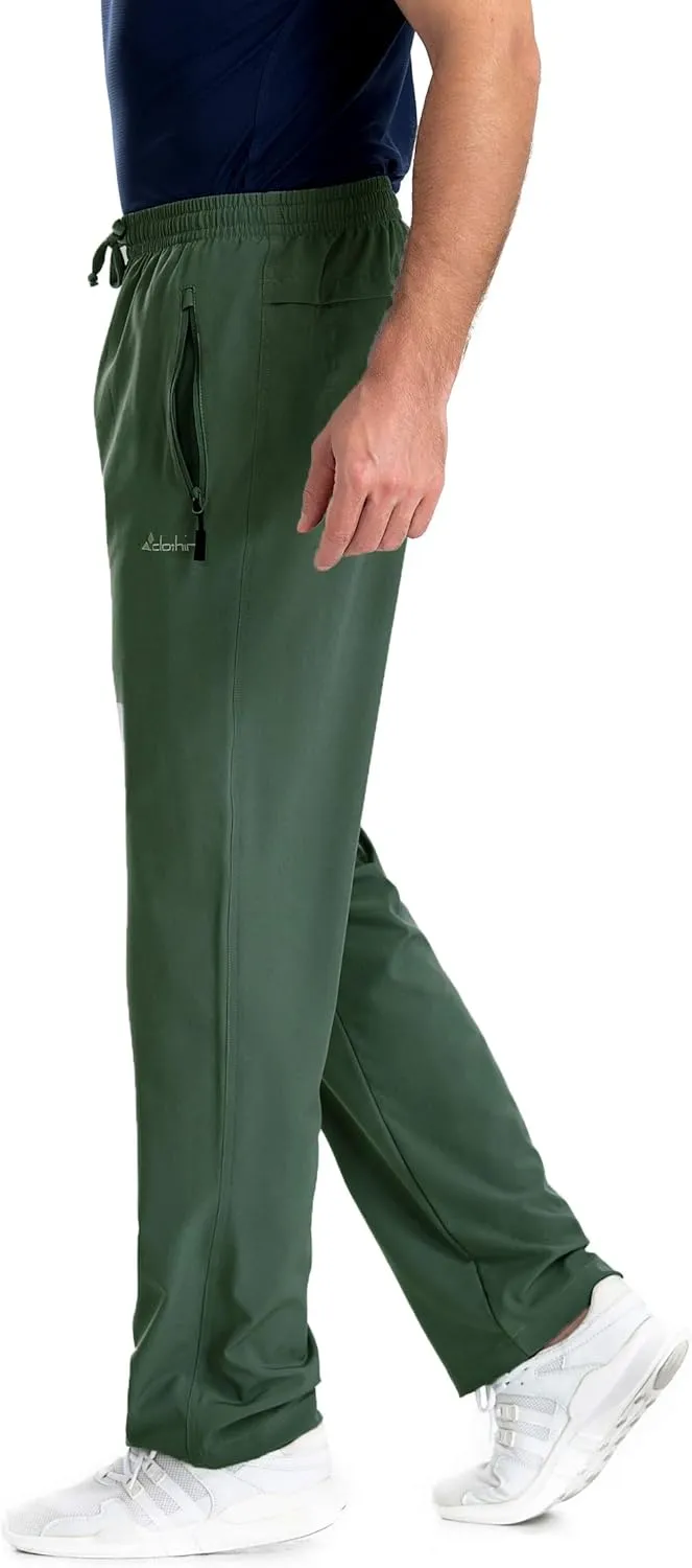 clothin Mens Workout Athletic Pants Elastic-Waist Drawstring Pants for Sport Exercise Travel,Quick-Dry,Stretchy