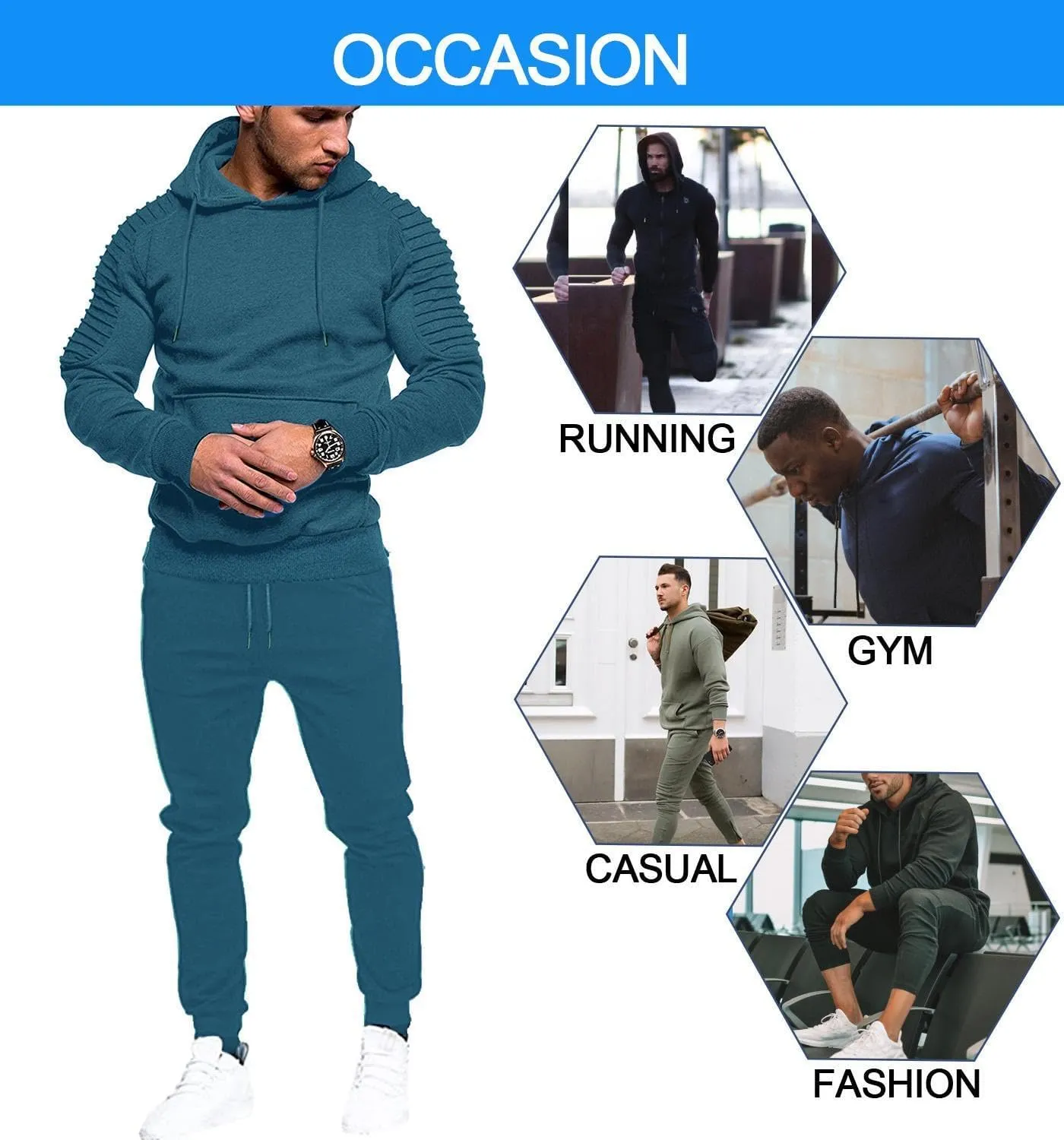 COOFANDY Men's Tracksuit 2 Piece Hoodie Sweatsuit Sets Casual Jogging Athletic Suits