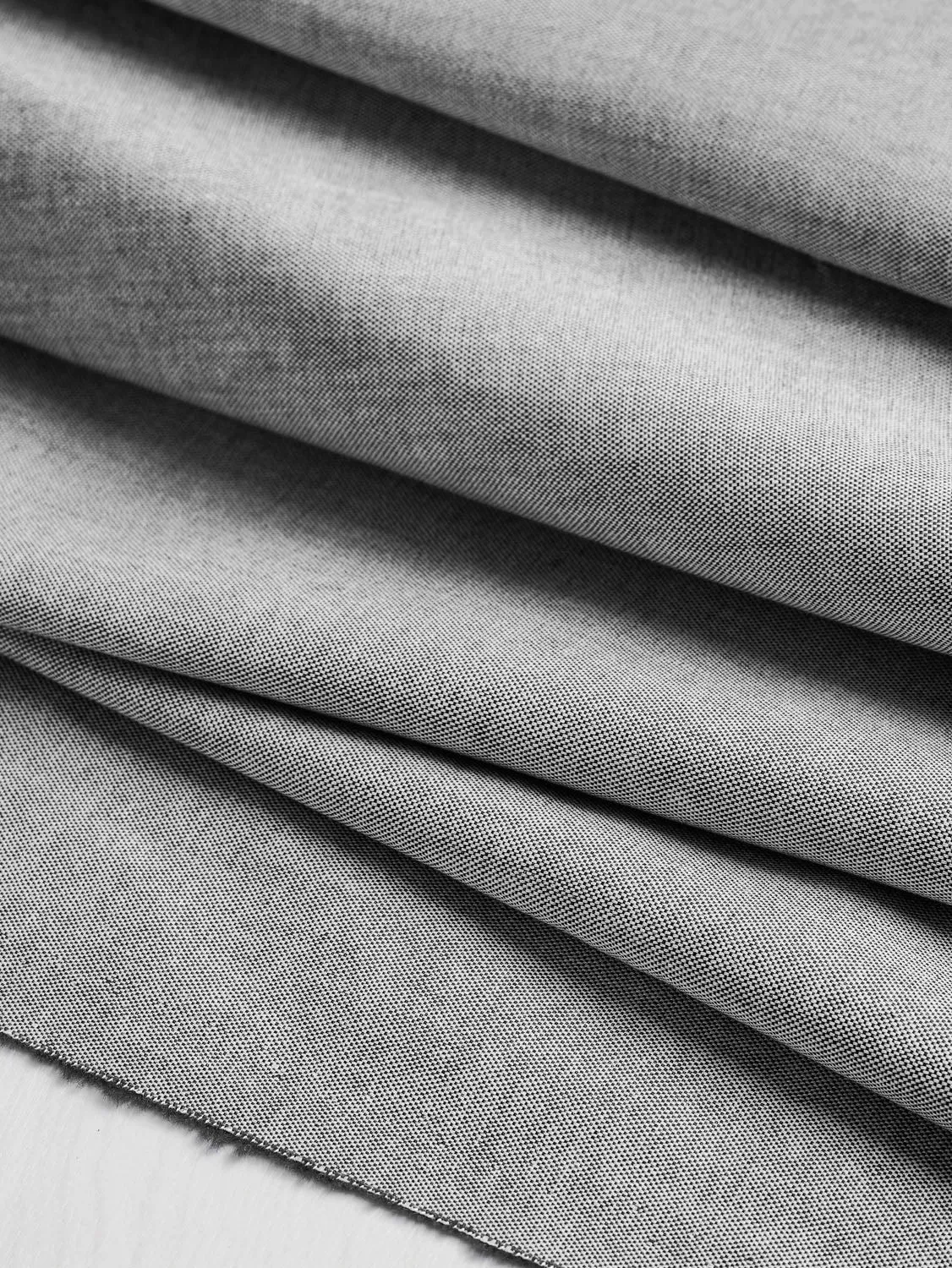 Cotton Oxford Shirting - Black - Swatch