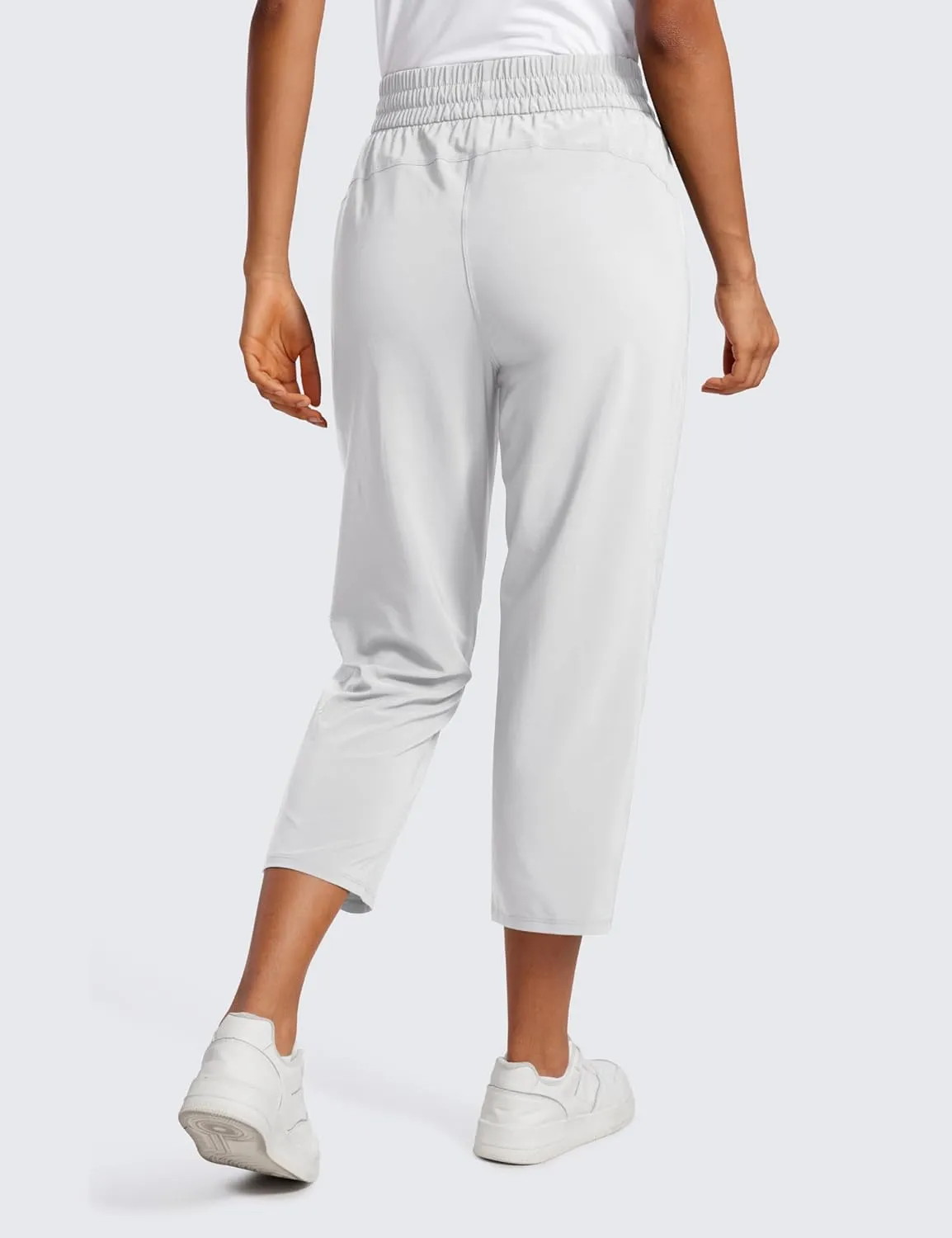 CRZ YOGA Lightweight Capri for Women 23" Cropped Casual Lounge Work Athletic Travel Pants with Pockets Quick Dry Summer