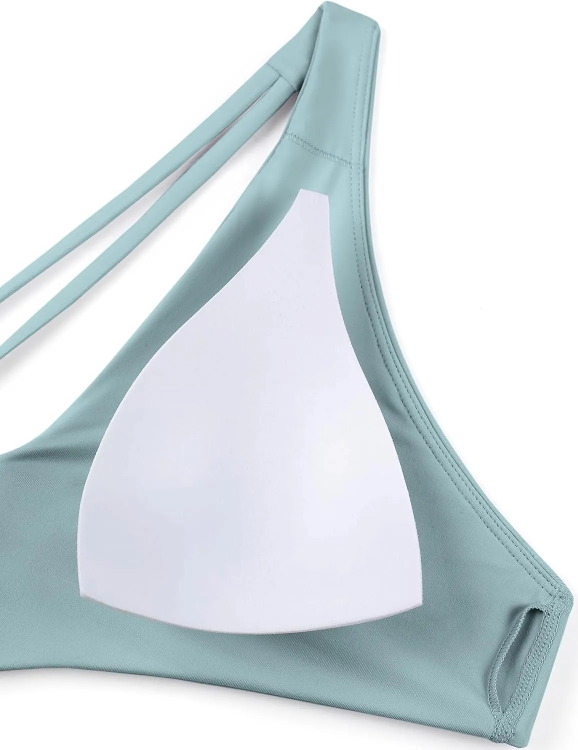 CRZ YOGA Womens V Neck Bikini Tops Twist Front Triangle Sexy Bathing Suit Criss Cross Back Swimsuit Padded