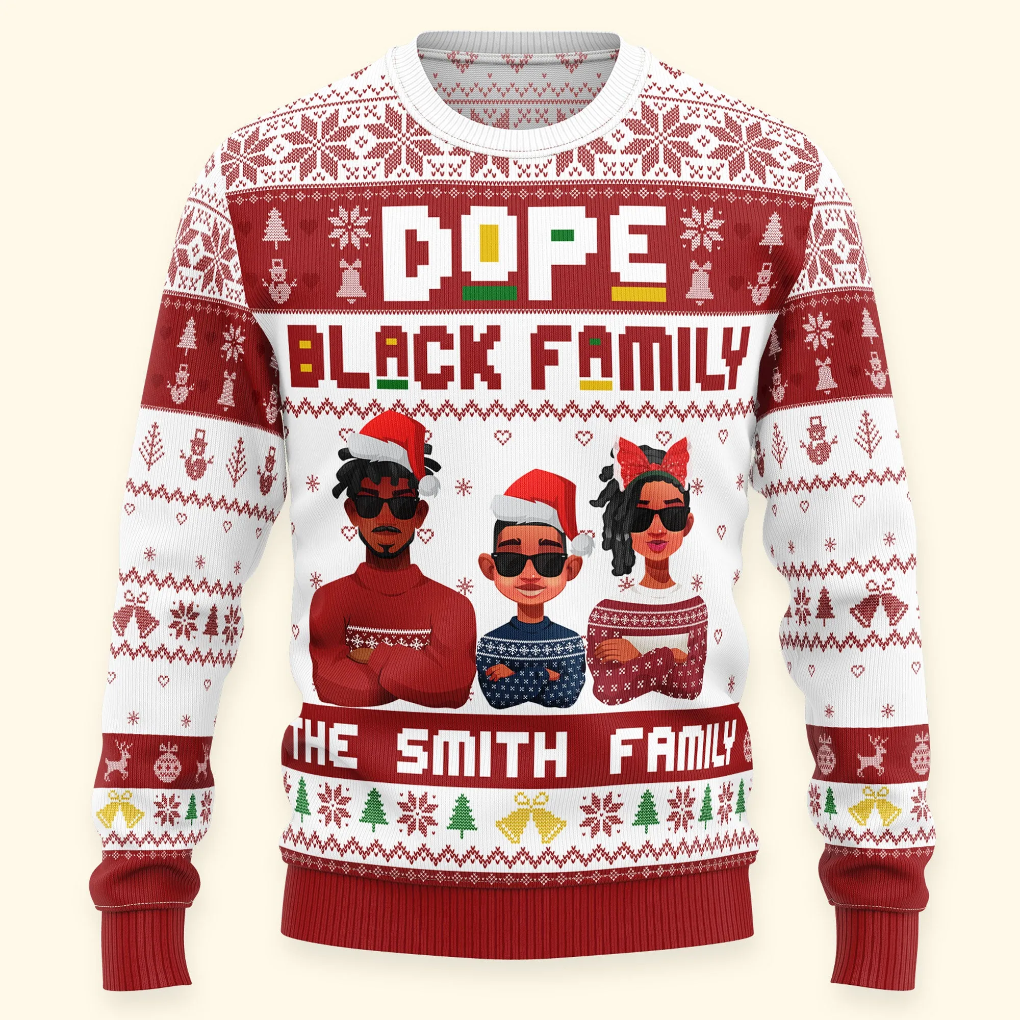 Dope Black Family - Personalized Ugly Sweater