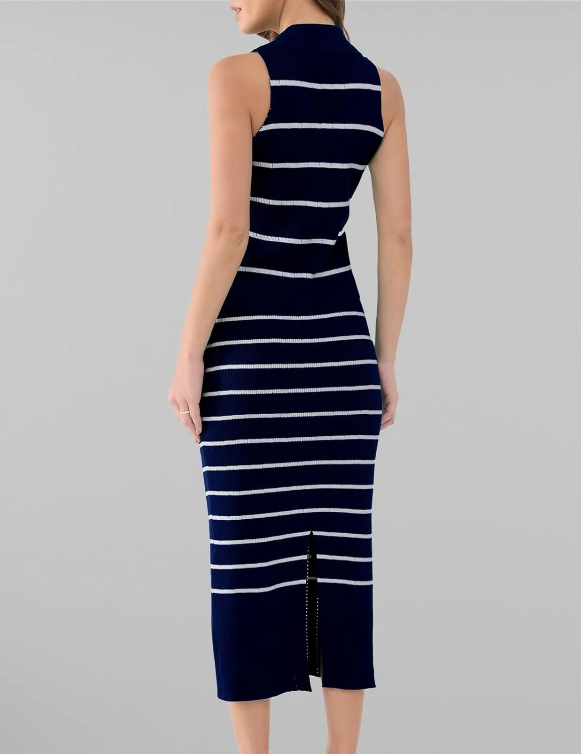 DRESSTELLS Women's 2 Piece Skirt Sets 2025 Summer Outfits Tank Tops and Long Skirts Bodycon Knit Dress Set