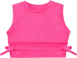 EXARUS Girl's Crop Tank Tops Dance Ribbed Knit Sleeveless Round Neck Racerback Casual Cute Cropped Top 6-12Y