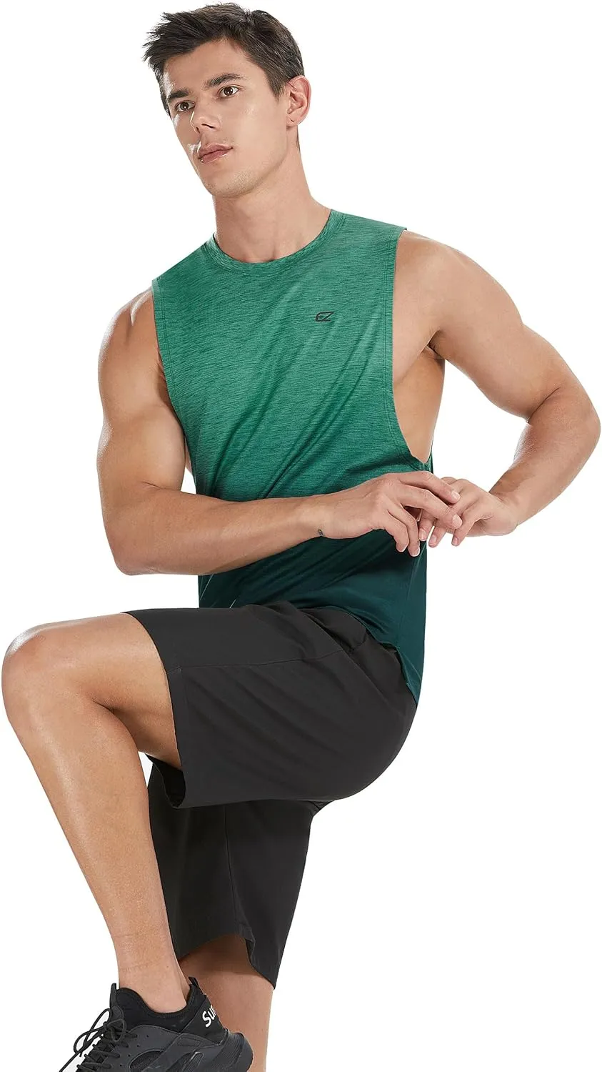 EZRUN Men's Tank Tops Swim Beach Sleeveless Shirt Quick Dry Gym Workout Stringer Muscle Tshirts Big and Tall