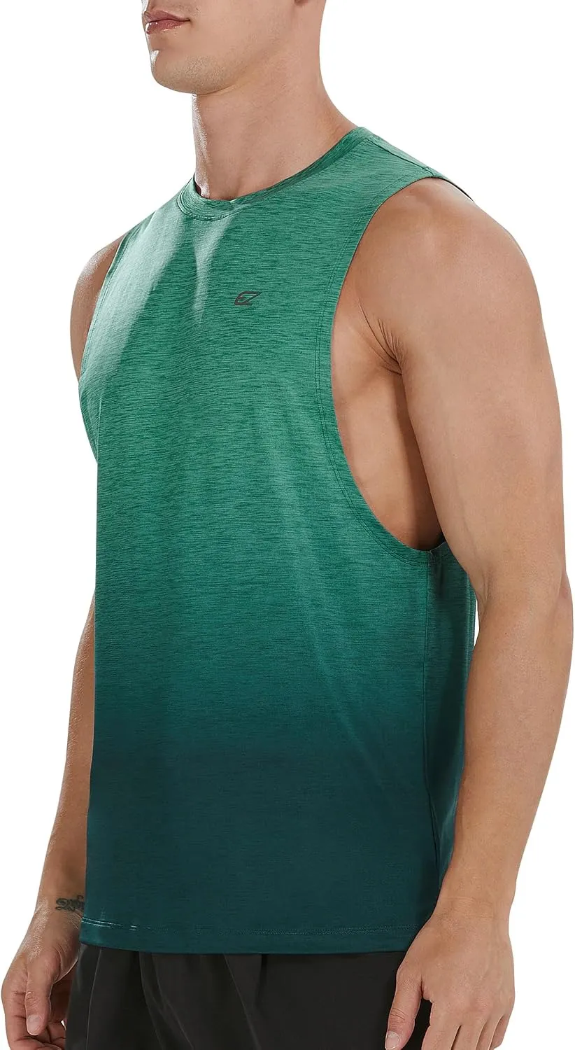 EZRUN Men's Tank Tops Swim Beach Sleeveless Shirt Quick Dry Gym Workout Stringer Muscle Tshirts Big and Tall