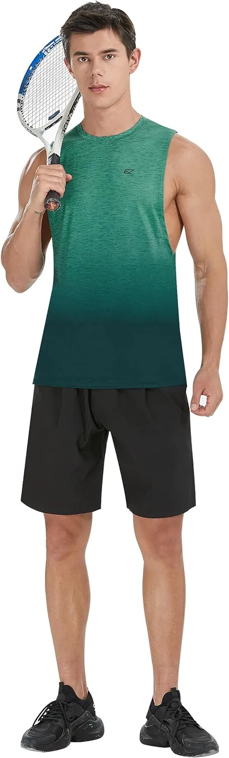 EZRUN Men's Tank Tops Swim Beach Sleeveless Shirt Quick Dry Gym Workout Stringer Muscle Tshirts Big and Tall