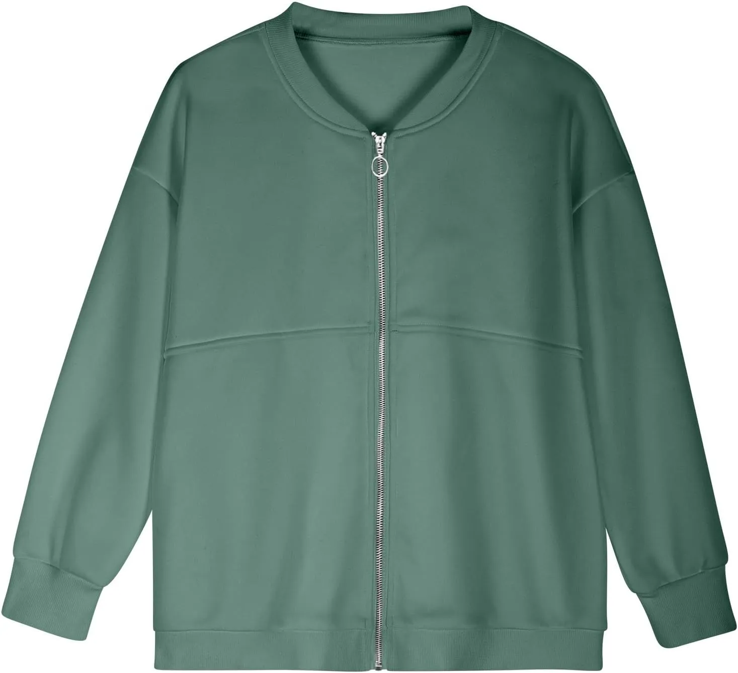 Fall Jackets for Women Zip Up Sweatshirts Long Sleeve Shirts Bomber Jacket with Pockets Fleece Sweaters Tops