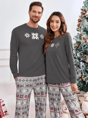 Fazortev Family Matching Christmas Pajamas Set Holiday Xmas PJS Set for Couples Sleepwear