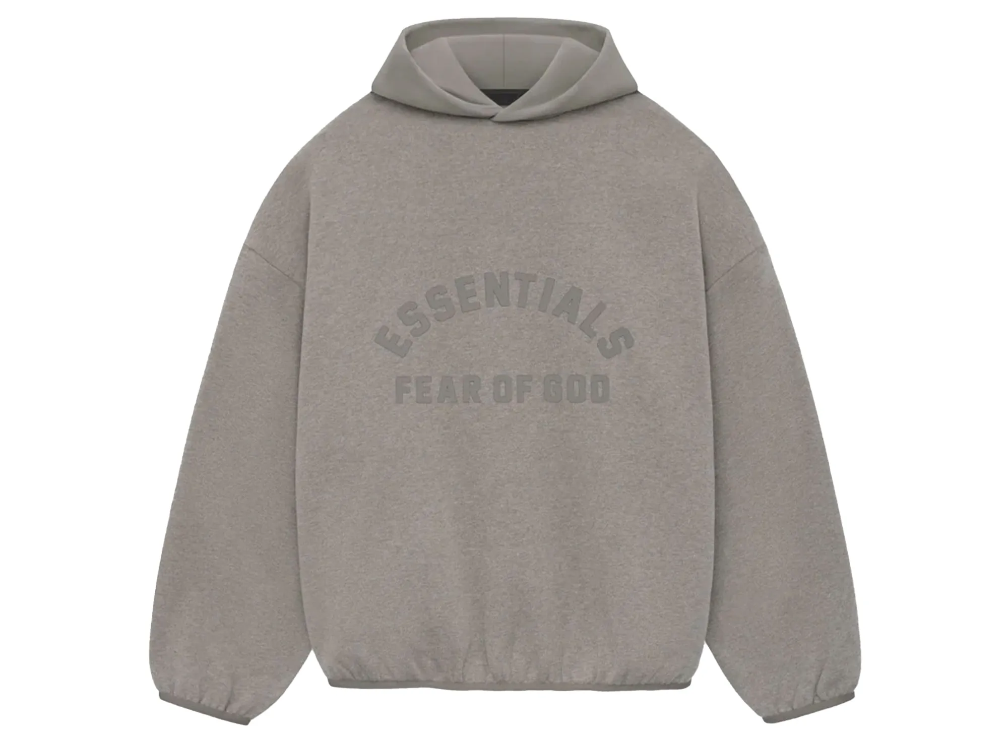 Fear of God Essentials Nylon Fleece Hoodie in Heather Grey / Dust